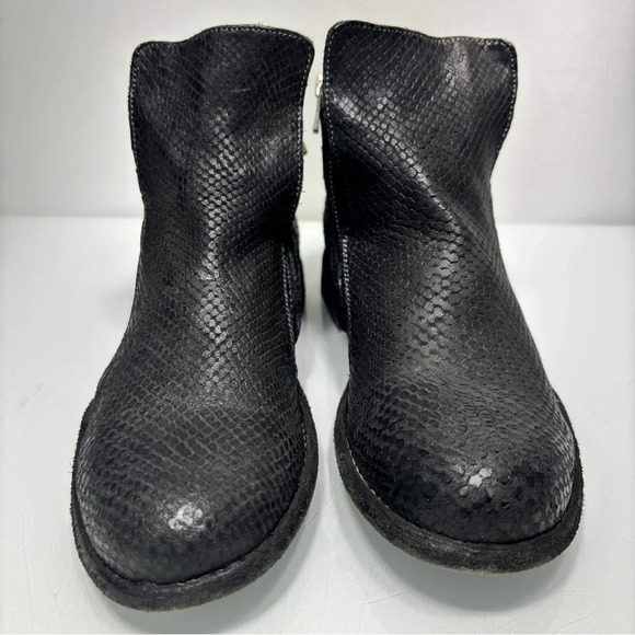 Officine Creative Legrand Black Snakeskin Reptile Look Leather Booties Size 38 - Picture 2 of 13